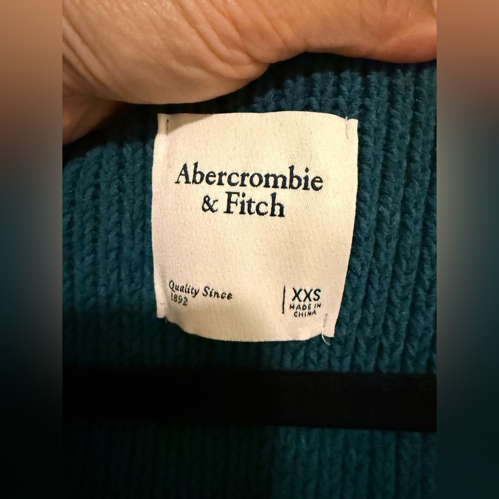 Abercrombie & Fitch Teal Textural Stitch V-neck Cardigan - Size XXS - Picture 2 of 5